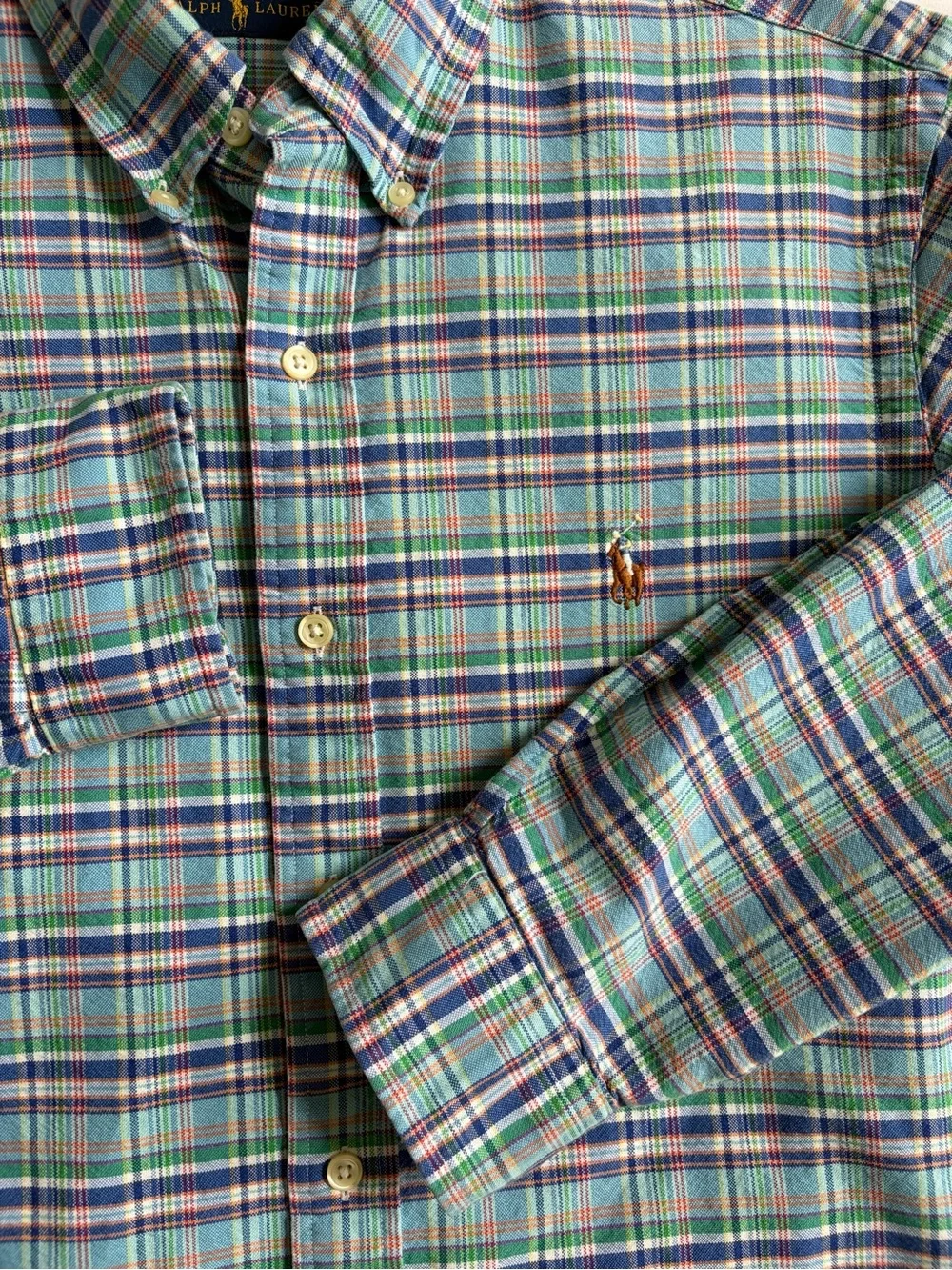 Polo Ralph Lauren‎ Plaid Button Down Shirt Size Medium Long Sleeve Preppy Pony
